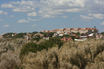 Obraz premium beach day with white sands and blue sea in huelva spain