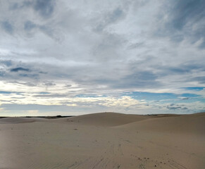 Fototapeta na wymiar Region known as Morro Branco, now called Lençóis Piauienses. Place beautiful dunes and ponds formed by rainwater.