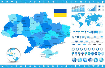 Ukraine map and infographic elements