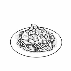 Illustration of spaghetti