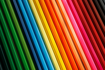 closeup of set of colorful pencils