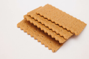 Closeup of cookies, biscuits in white background