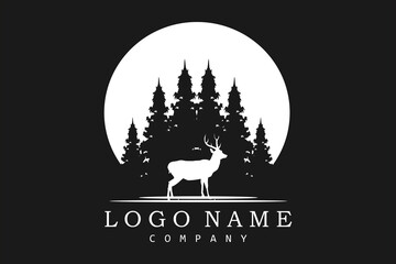 deer animal hunt logo national park design husbandry