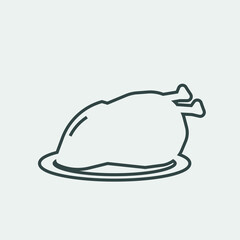roast chicken vector icon illustration sign 