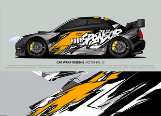 Race car wrap design vector for vehicle vinyl sticker and automotive decal livery
