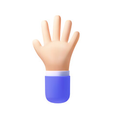 Closeup of hand 3d. 3d vector people illustration. Realistic 3d symbol design. Vector business illustration. Finger gesture. Business concept