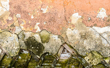 plaster defect on the wall multicolor
