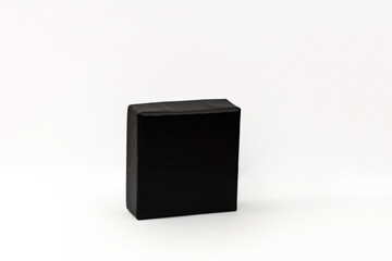 Black cover of a box, isolated on white.