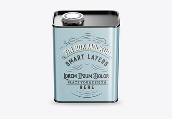 Colored Oil Tin Mockup