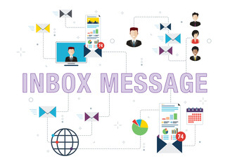 Obraz premium E-mail marketing, communication, notification, computer and marketing icons.