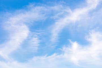 Naklejka na ściany i meble High clouds in blue sky over the desert.