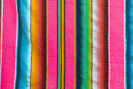 Colorful traditional blanket in Baja, Mexico.