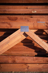 New under construction roof beams the construction site