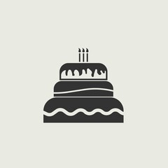 birthday cake vector icon illustration sign 