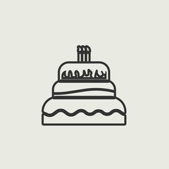 birthday cake vector icon illustration sign 
