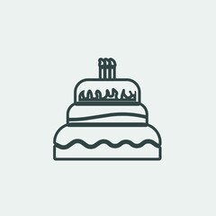 birthday cake vector icon illustration sign 