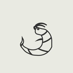 shrimp vector icon illustration sign 