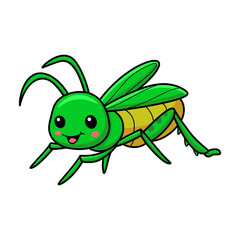 Cute little mantis cartoon character