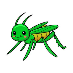 Cute little mantis cartoon character