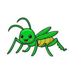 Cute little mantis cartoon character