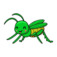 Cute little mantis cartoon character