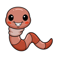 Cute little worm cartoon character