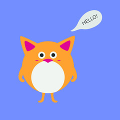 Cute round animals. Little animals with pink cheeks. Beautiful drawings for children.