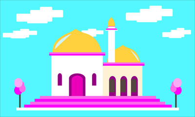 Vector of Mosque Flat Design