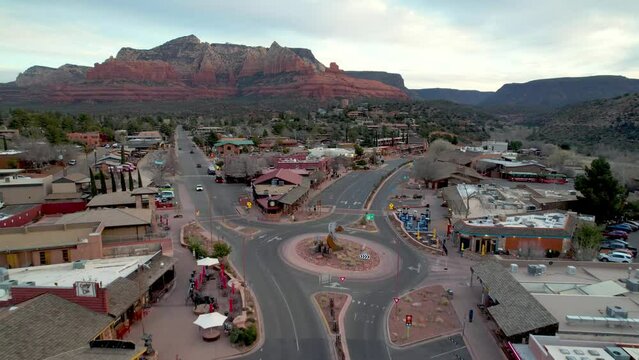 Sedona Arizona Aerial of Downtown District