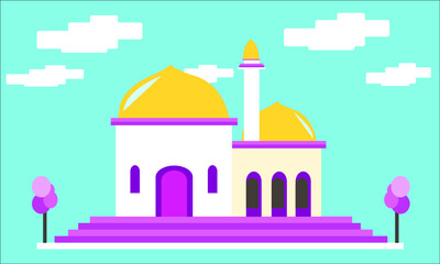 Vector of Mosque Flat Design