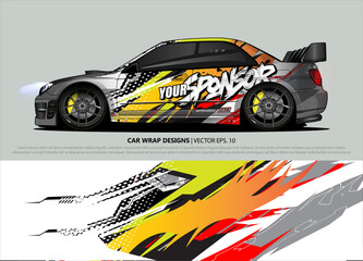 rally car livery design vector. abstract race style background for vehicle vinyl sticker wrap
