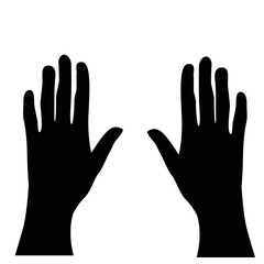 Silhouettes of hands. Hands in different poses. Template for drawing hands. Different positions of hands and fingers