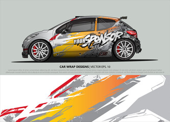 Racing car wrap design vector for vehicle vinyl sticker and automotive decal livery
