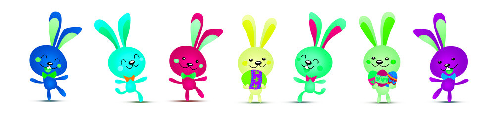 Funny Easter bunny. Happy Easter holiday concept. 3d illustration