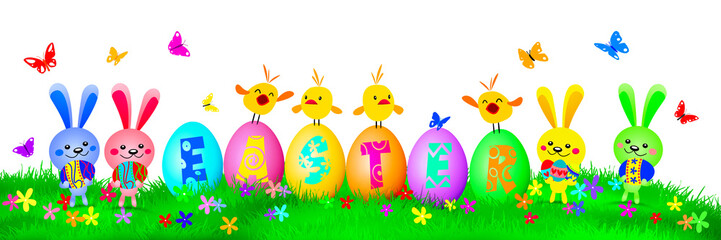 Funny Easter bunny. Happy Easter holiday concept. 3d illustration