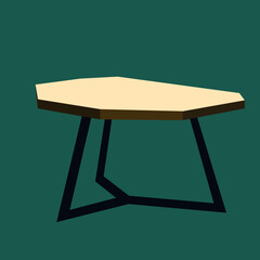 Beautiful table in designer style. Stylish aesthetic table for design and coziness.