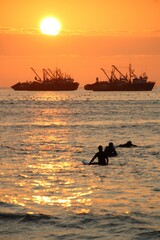 silhouette of a boat