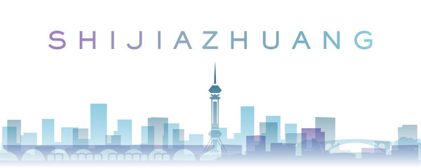 Fototapeta premium Shijiazhuang Transparent Layers Gradient Landmarks Skyline