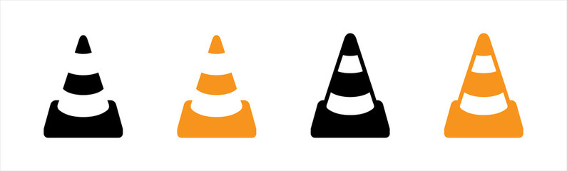 Cone traffic flat icon symbol, vector illustration.