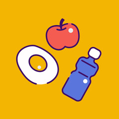 Healthy Lifestyle Icon.
The ZIP file contains an editable AI file, in which the background can be removed, and a JPG preview.
The file is layered.