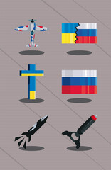 flat ukraine and russia conflict items