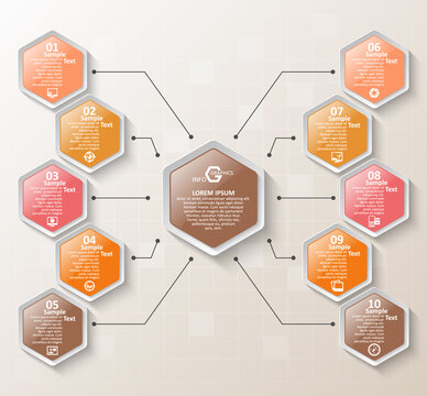 Abstract 3D Paper Infographics. Business template .Vector illustration