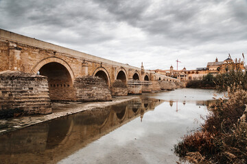 Fototapeta na wymiar The Roman Bridge and the Calahorra Tower in Cordoba, Spain
