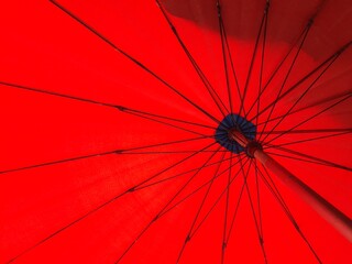 red umbrella on black