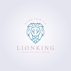 simple minimal cute lion, minimalist linear modern leo logo vector illustration design