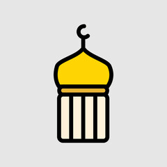 Mosque icon in filled line style about ramadan, use for website mobile app presentation
