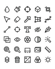 Design Tool Icon Set 30 isolated on white background