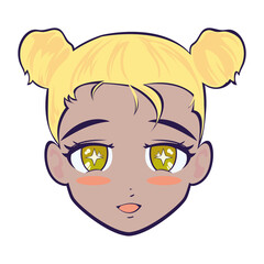 anime girl with star eyes