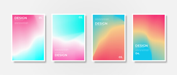 Colorful abstract gradient background set