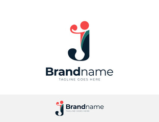Modern alphabet letter j logo design